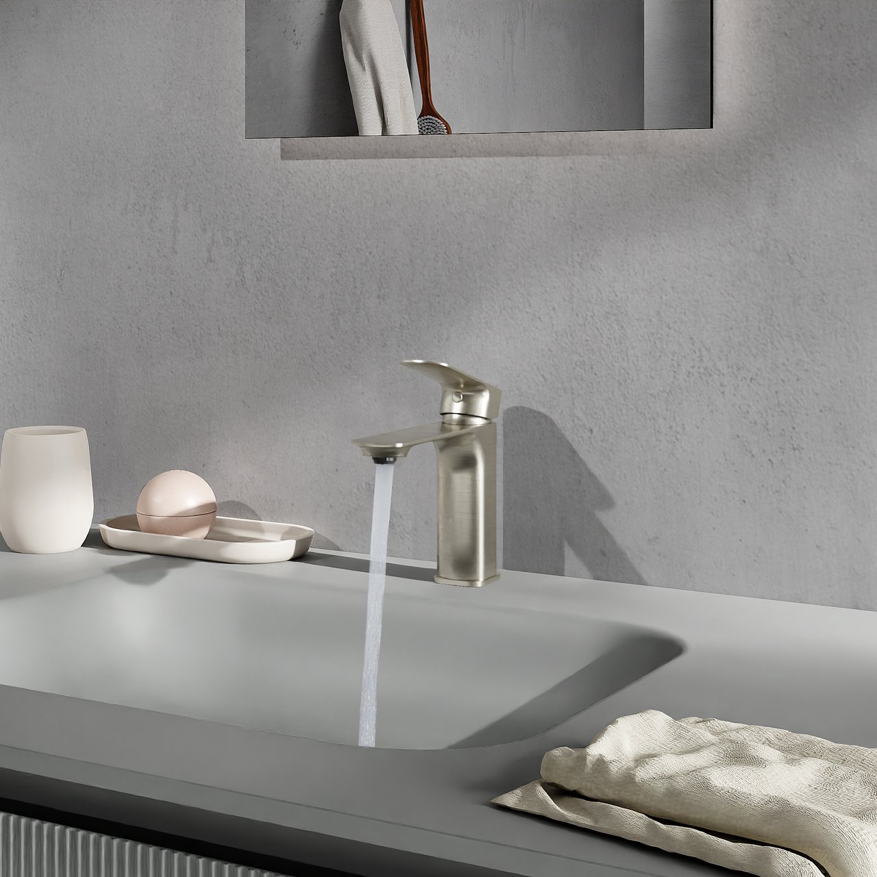 Blaufoss Bodan EcoStart standaard wastafelkraan Brushed Coolmetal