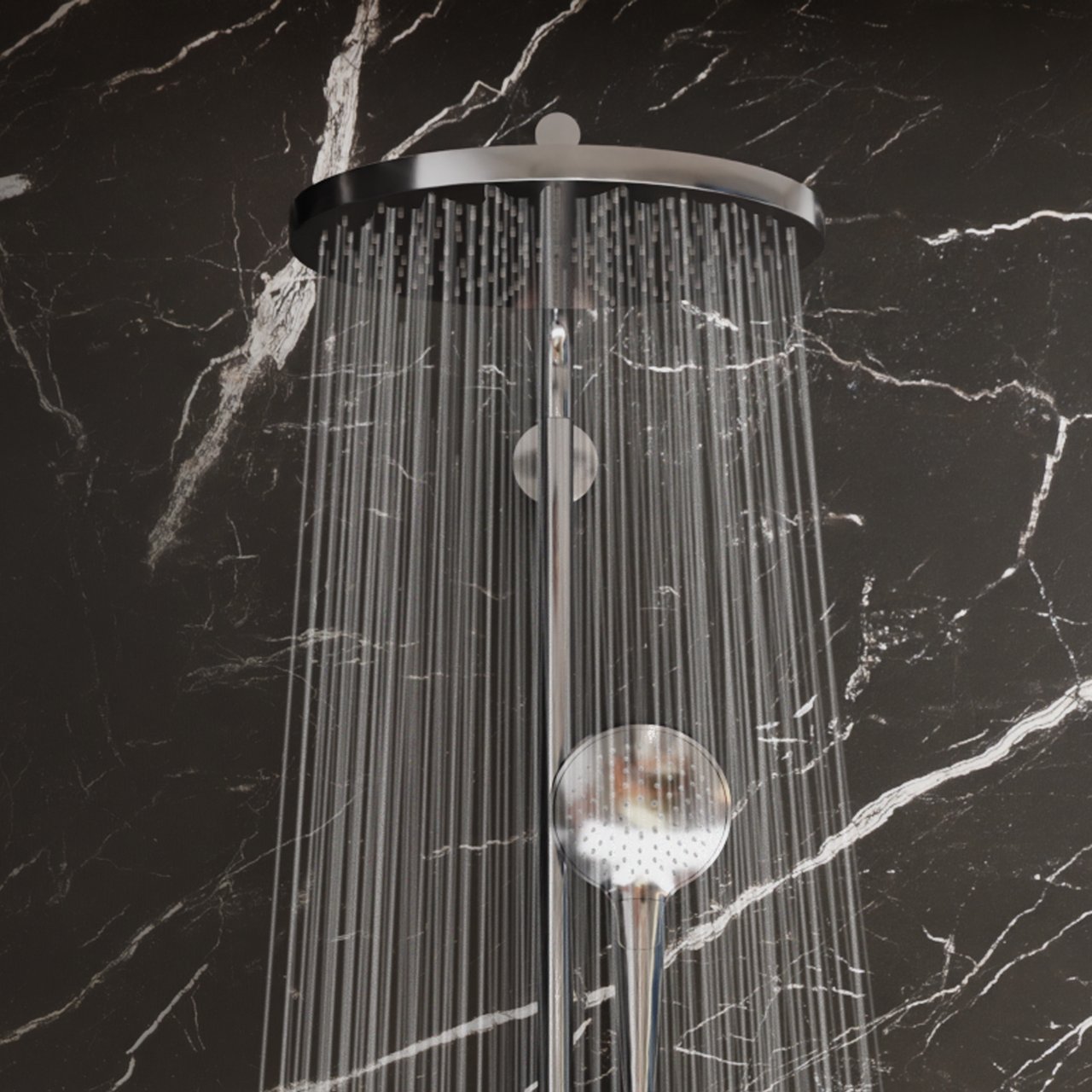 Blaufoss Nola 300 set de douche de pluie robinet thermostatique chrome