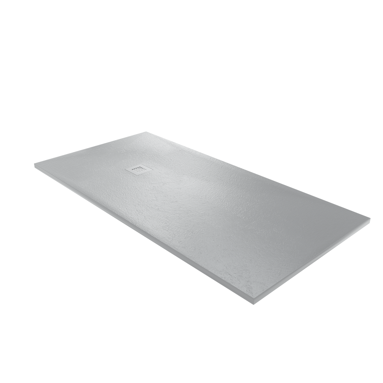 Balmani Vega douchebak 180 x 90 cm composietmarmer donkergrijs leisteenstructuur