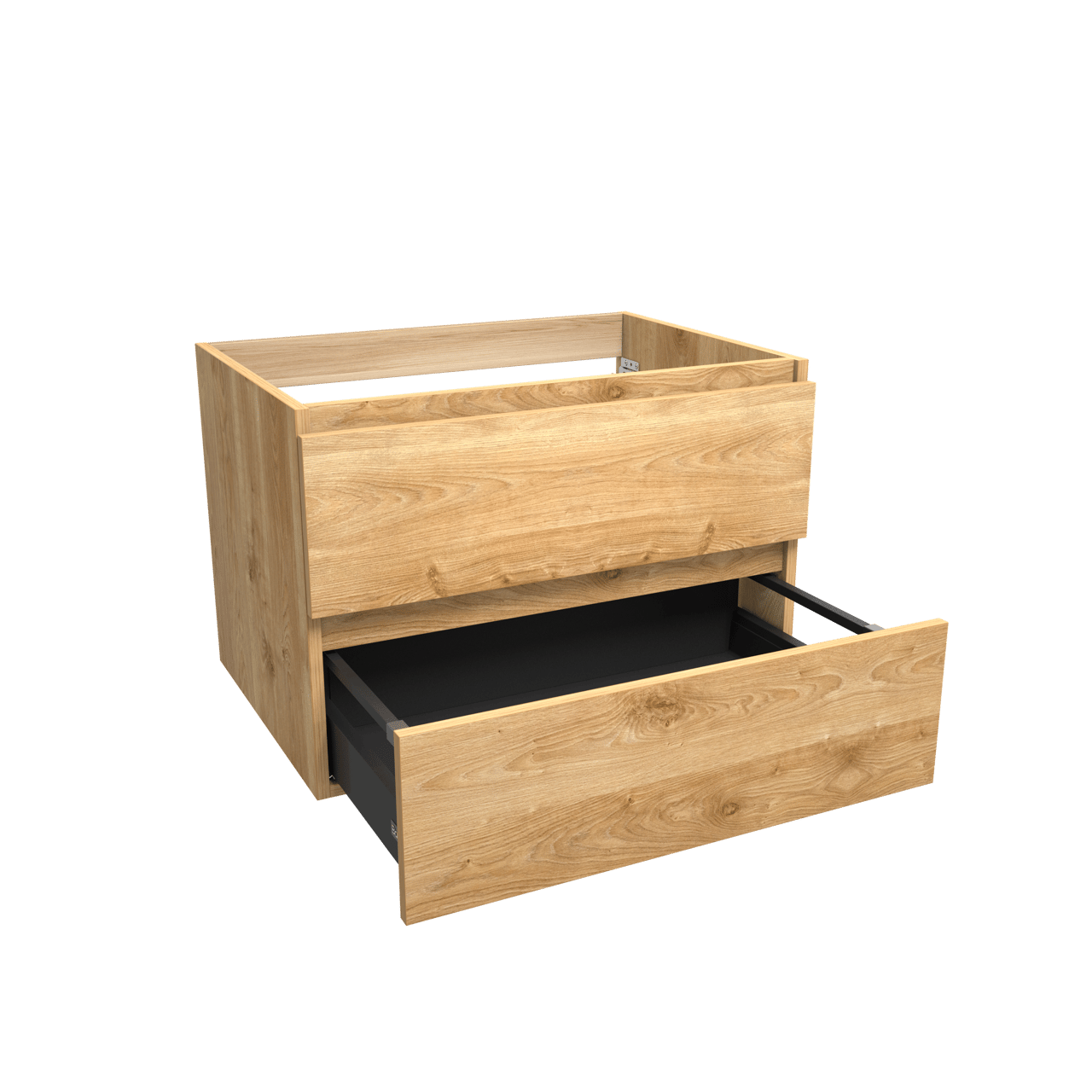 Balmani Lucida meuble sous-lavabo suspendu 75 x 55 cm chêne brut 2 tiroirs