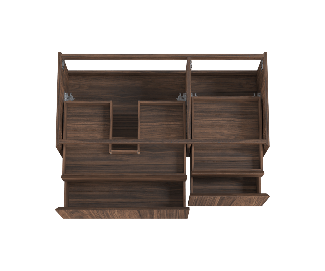 Balmani Idra meuble sous-vasque suspendu 120 x 55 cm asymétrique à gauche plaqué noyer 4 tiroirs