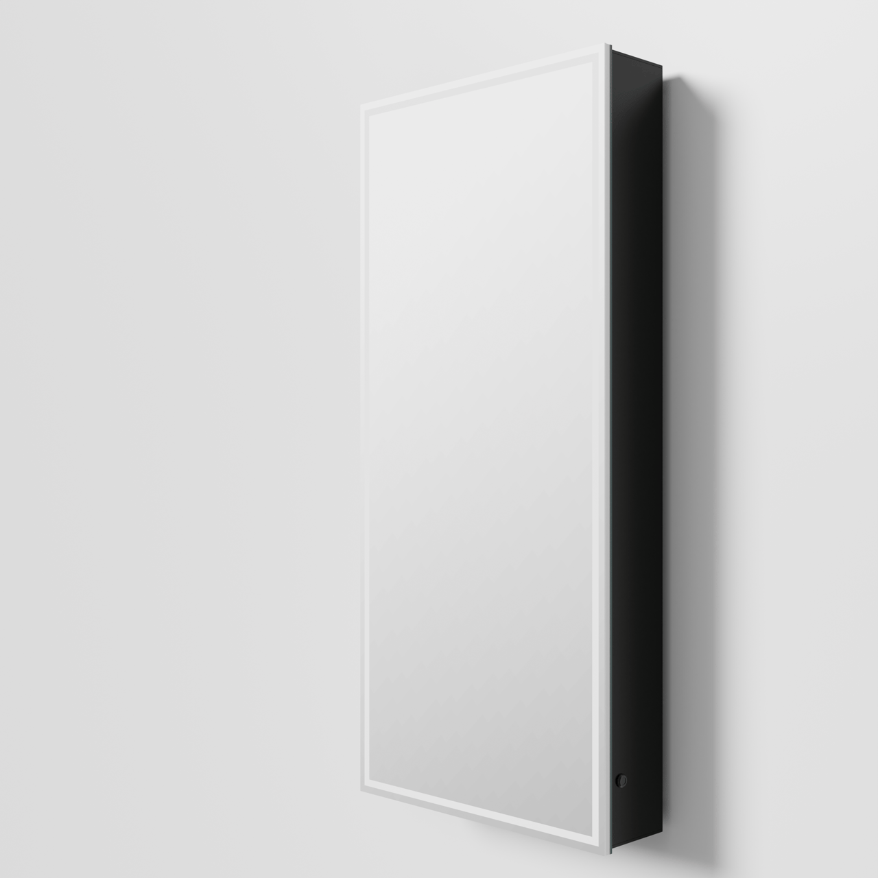 Balmani Mara spiegelkast 45 x 100 cm Mat Zwart met spiegelverlichting en anti-damp