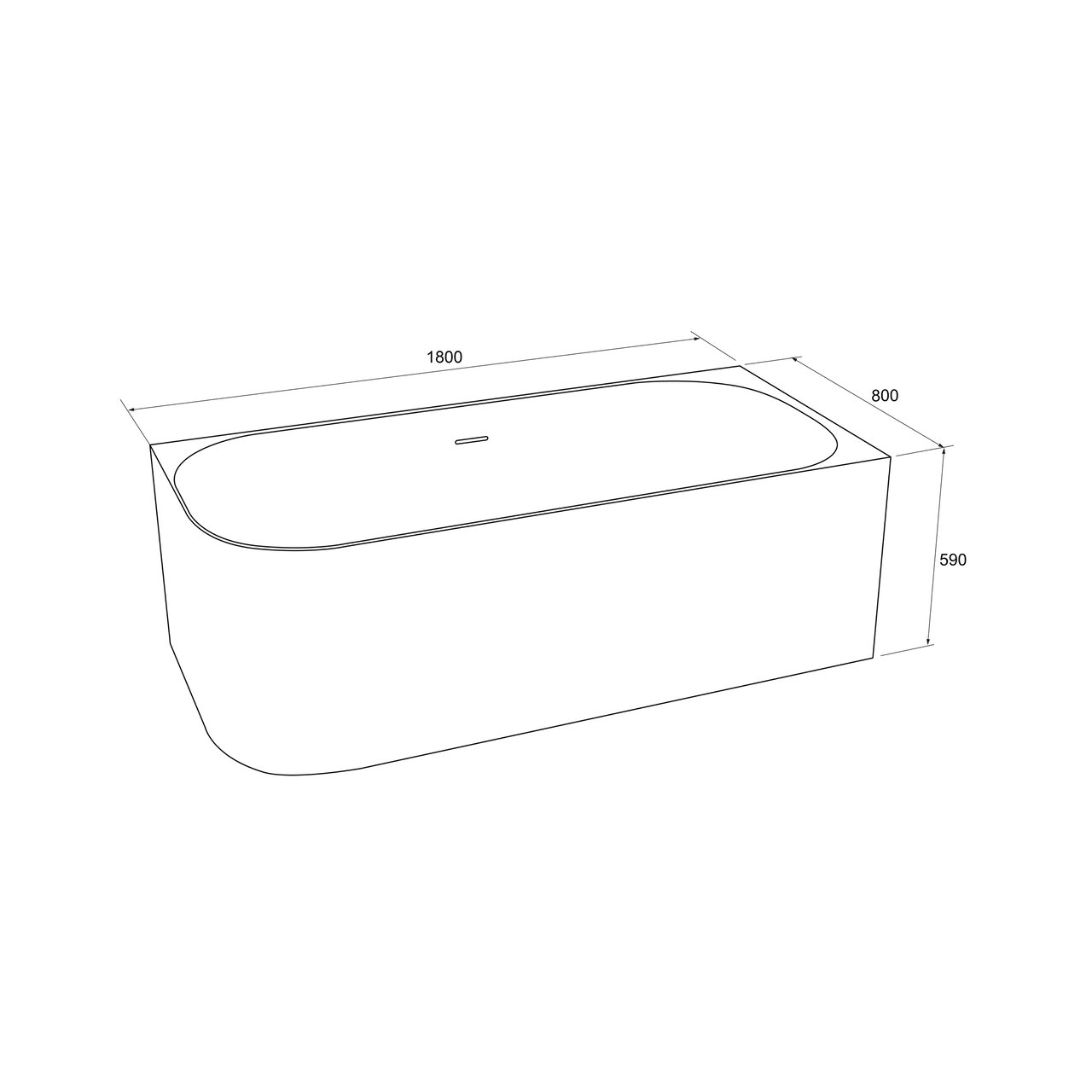 Luca Varess Mezzo 2-Personen-Eckbadewanne: rechts, 180 x 80 cm, Acryl, Weiß glänzend