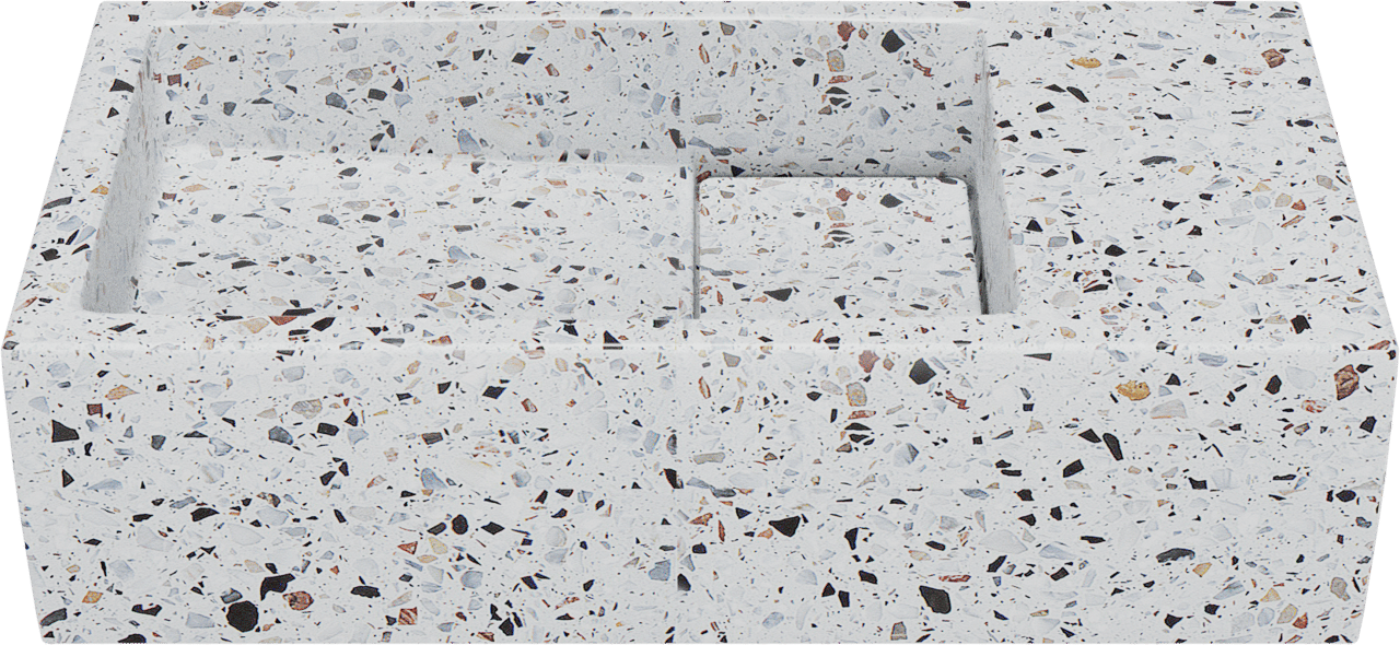 Balmani Mood handenwasser 36 x 18 cm Bianco Nero Terrazzo