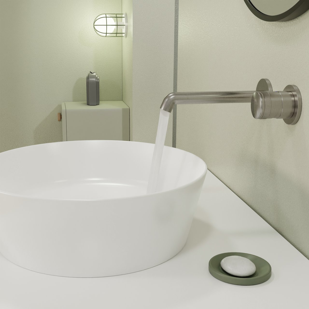 Blaufoss Pavilion Unterputz-Waschbecken Armatur: Brushed Coolmetal, Einbauelement inklusive