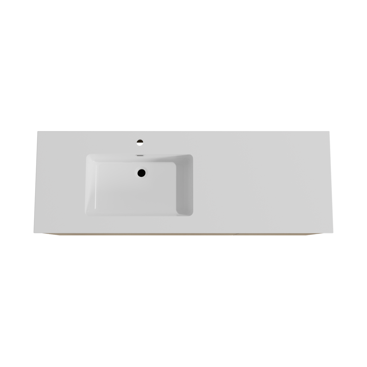 Storke Edge hängendes Möbelstück Set: 150 x 52 cm, Rohe Eiche, mit Diva Waschtisch links, Marmorkomposit Weiß glänzend