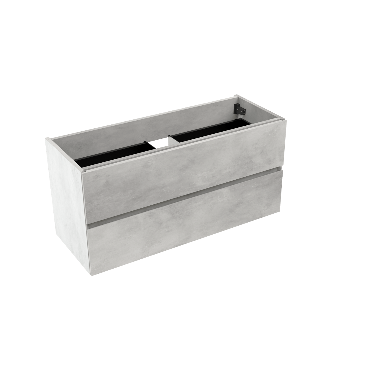 Storke Edge zwevende wastafelonderkast 100 x 40 cm beton zilvergrijs 2 lades