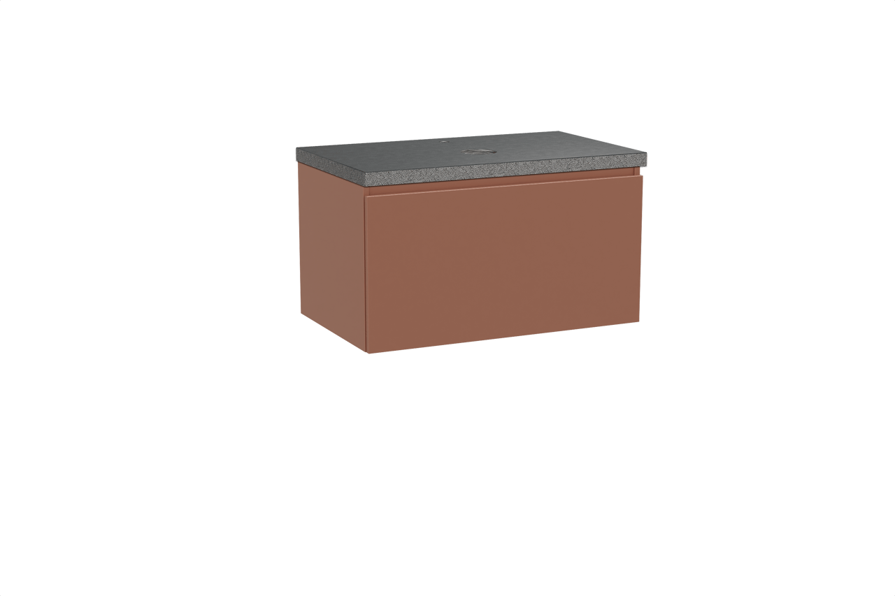 Balmani Sfera meuble salle de bains suspendu 90 x 55 cm cotto avec Rock tablette simple en granit noir