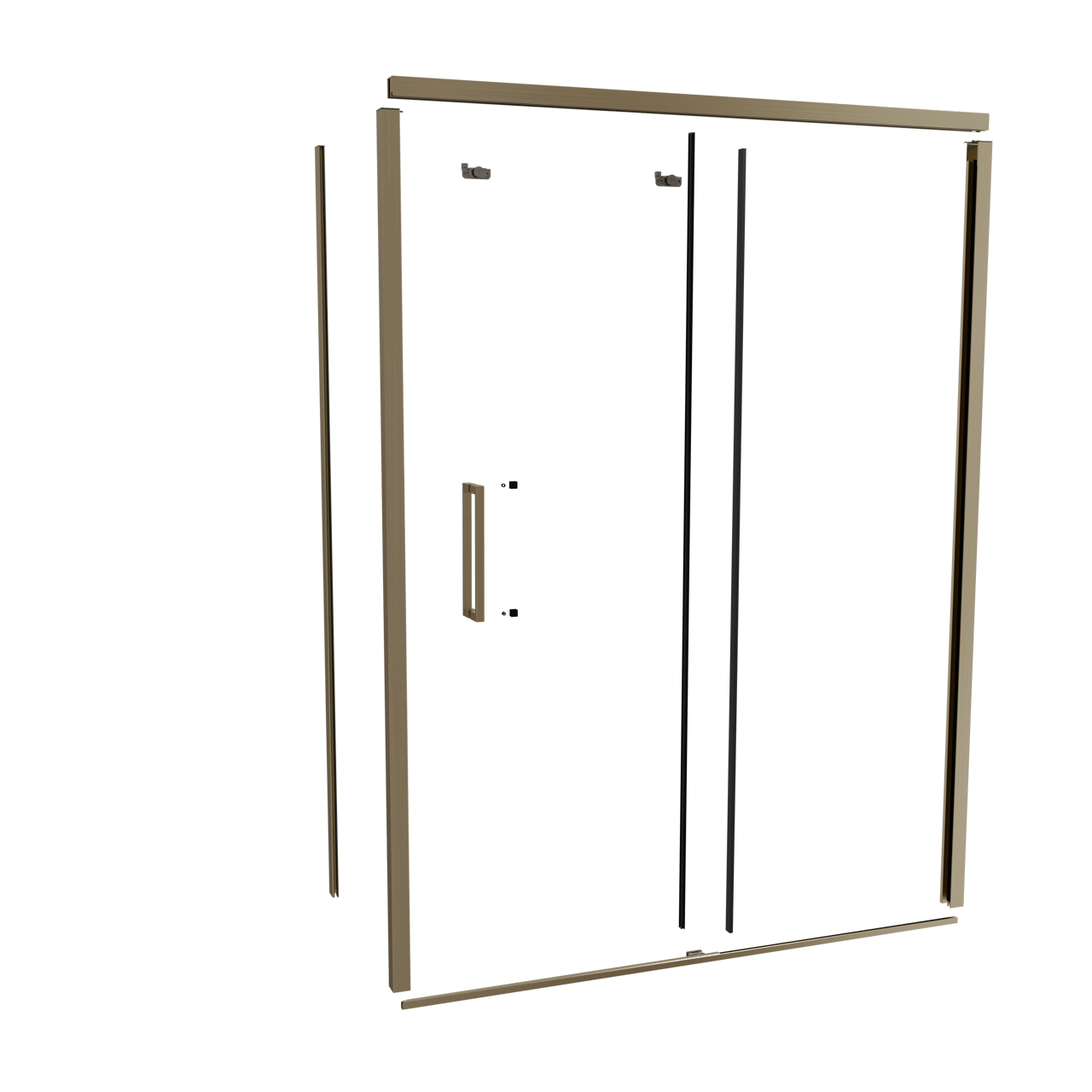 Balmani Senses Design 160 cm droite ensemble de profils pour coin-douche avec porte coulissante brushed champagne gold