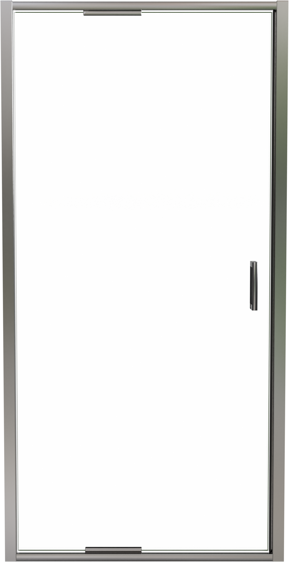 Luca Varess Vidor In porte pivotante 100 cm x 190 cm verre transparent chrome profil brillant