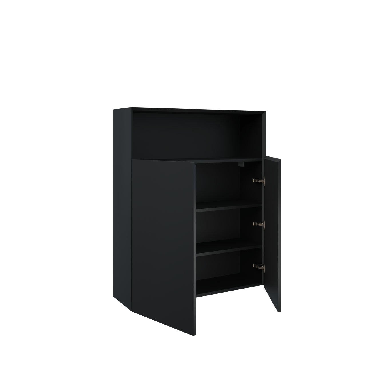 Balmani Idra Badhochschrank: Hängend, Schwarz matt, 100 x 30 x 120 cm