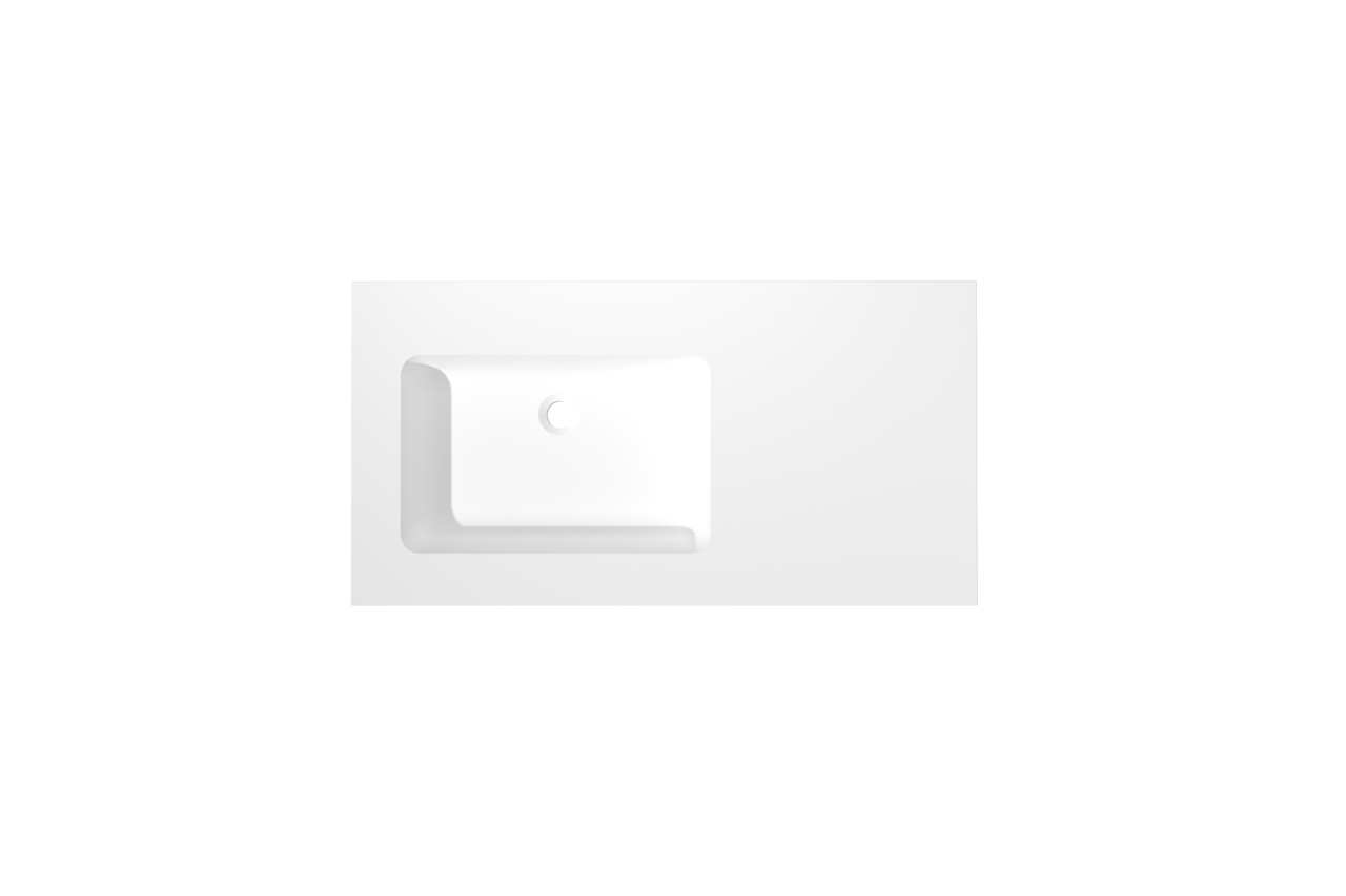 Storke Mata Waschtisch, links, Solid Surface matt, 100 x 52 cm