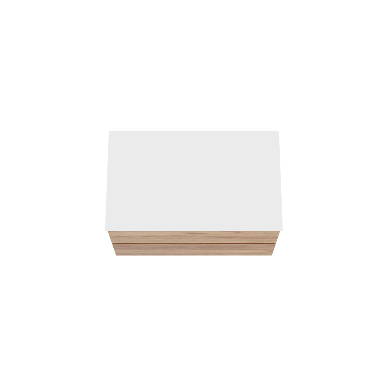 Balmani Lucida meuble salle de bains suspendu 90 x 55 cm teck avec Stretto tablette simple en solid surface blanc mat