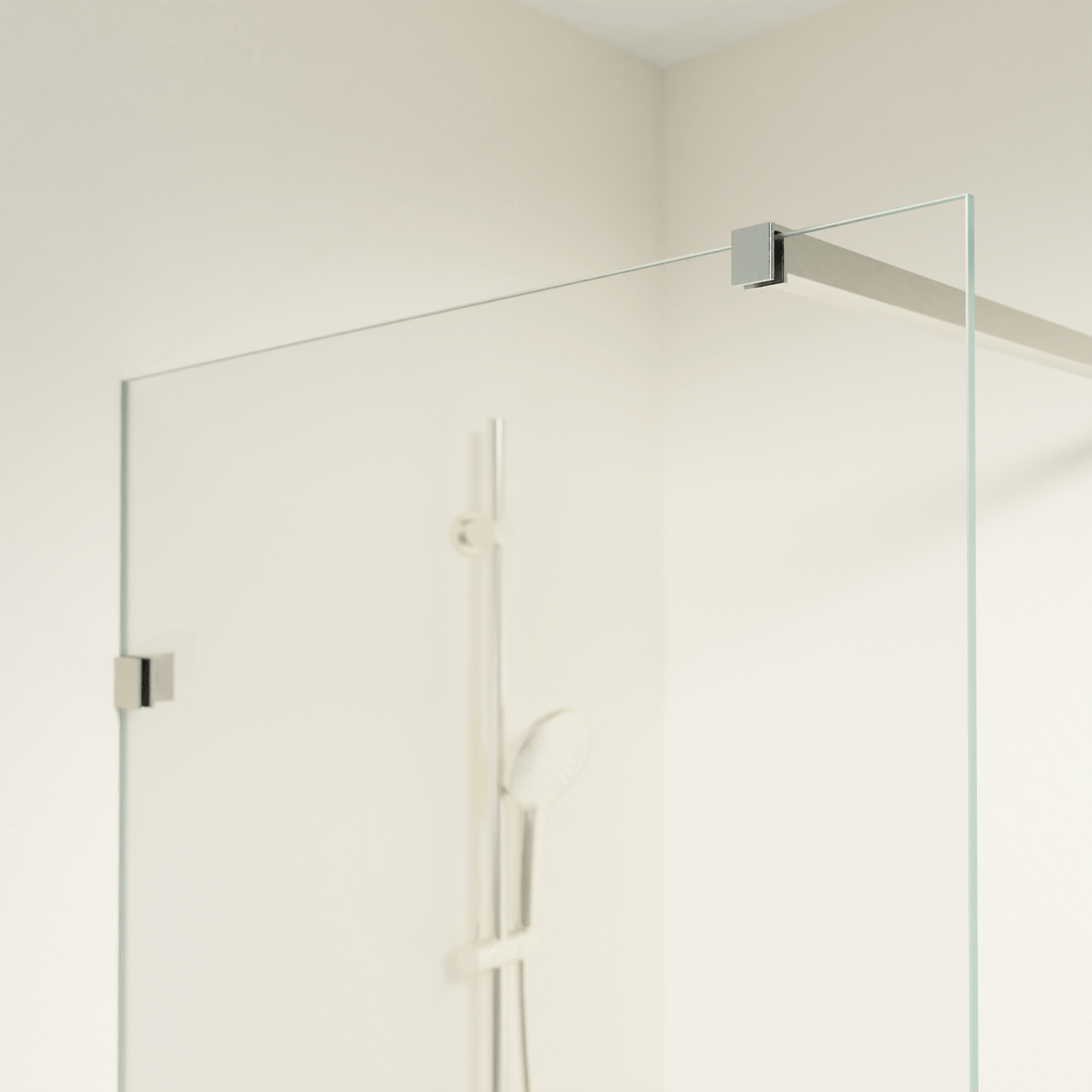 Luca Varess Solid pare-baignoire 80 cm verre transparent profil Coolmetal brossé