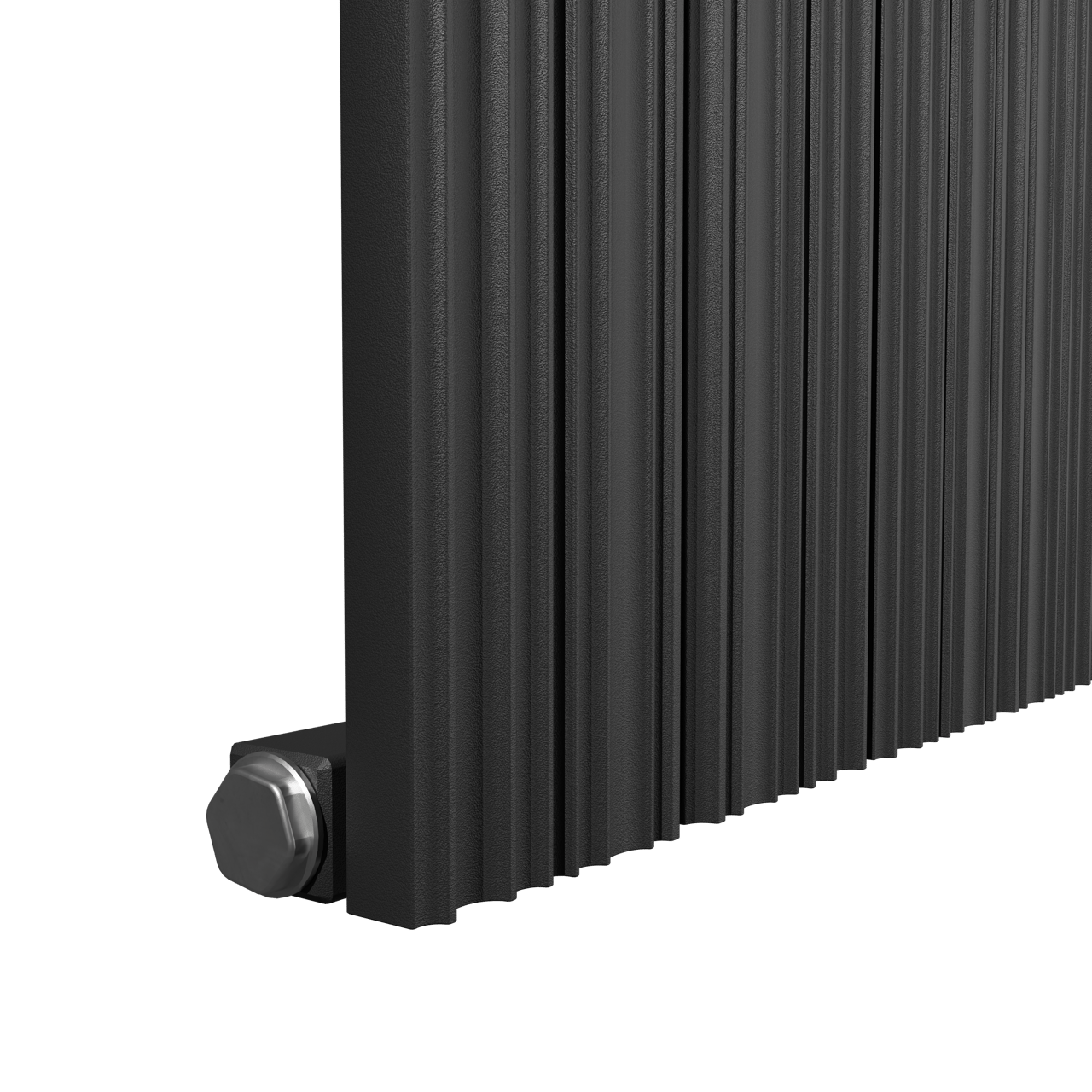 Vipera Mares enkele handdoekradiator 56,5 x 180 cm centrale verwarming mat zwart zij- en middenaansluiting 1539W