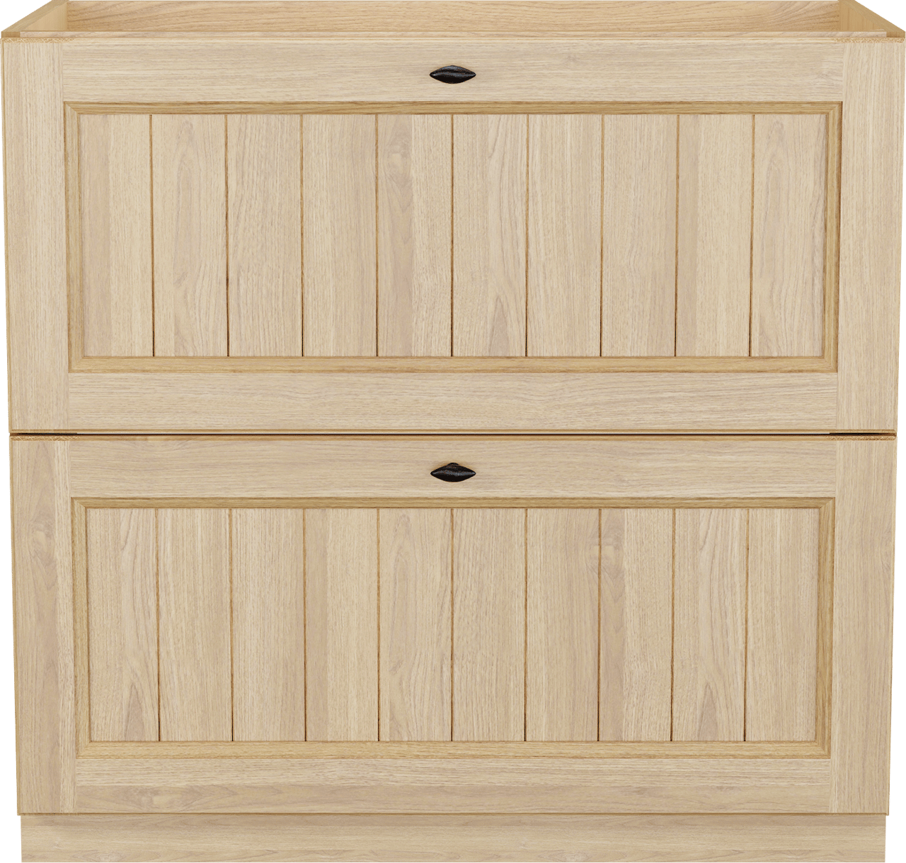 Balmani Lemon stehender Waschbeckenunterschrank: 90 x 55 cm, Naturbelassene Eiche Furnier, 2 Schubladen