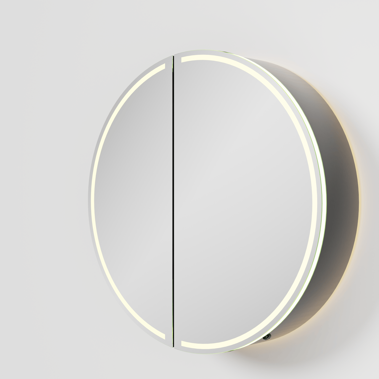 Balmani Mara spiegelkast Rond Ø 60 Mat Zwart met spiegelverlichting en anti-damp