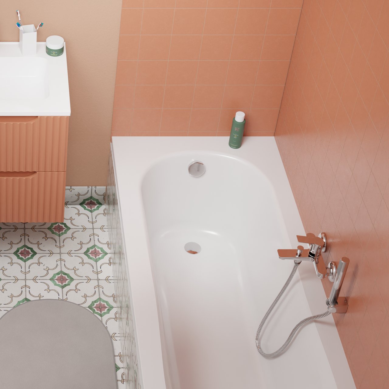 Linie Mila robinet de bain chrome brillant