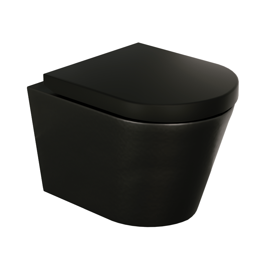 Luca Varess Spirello hangtoilet mat zwart randloos