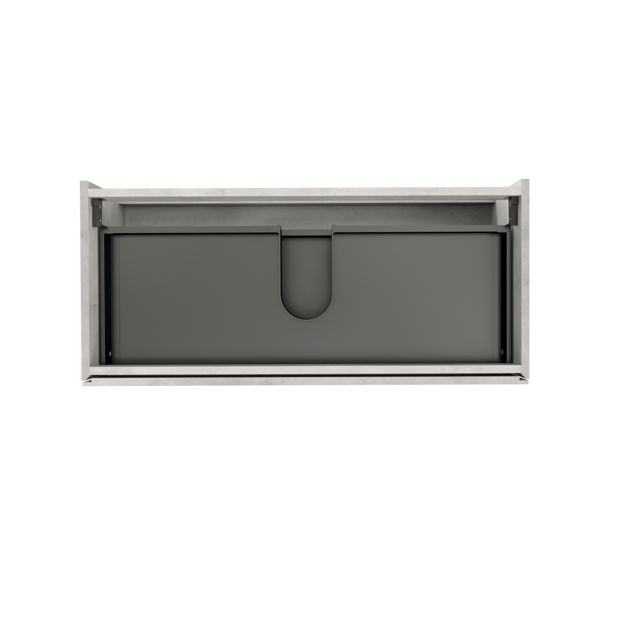 Storke Edge zwevende wastafelonderkast 100 x 46 cm beton zilvergrijs 2 lades