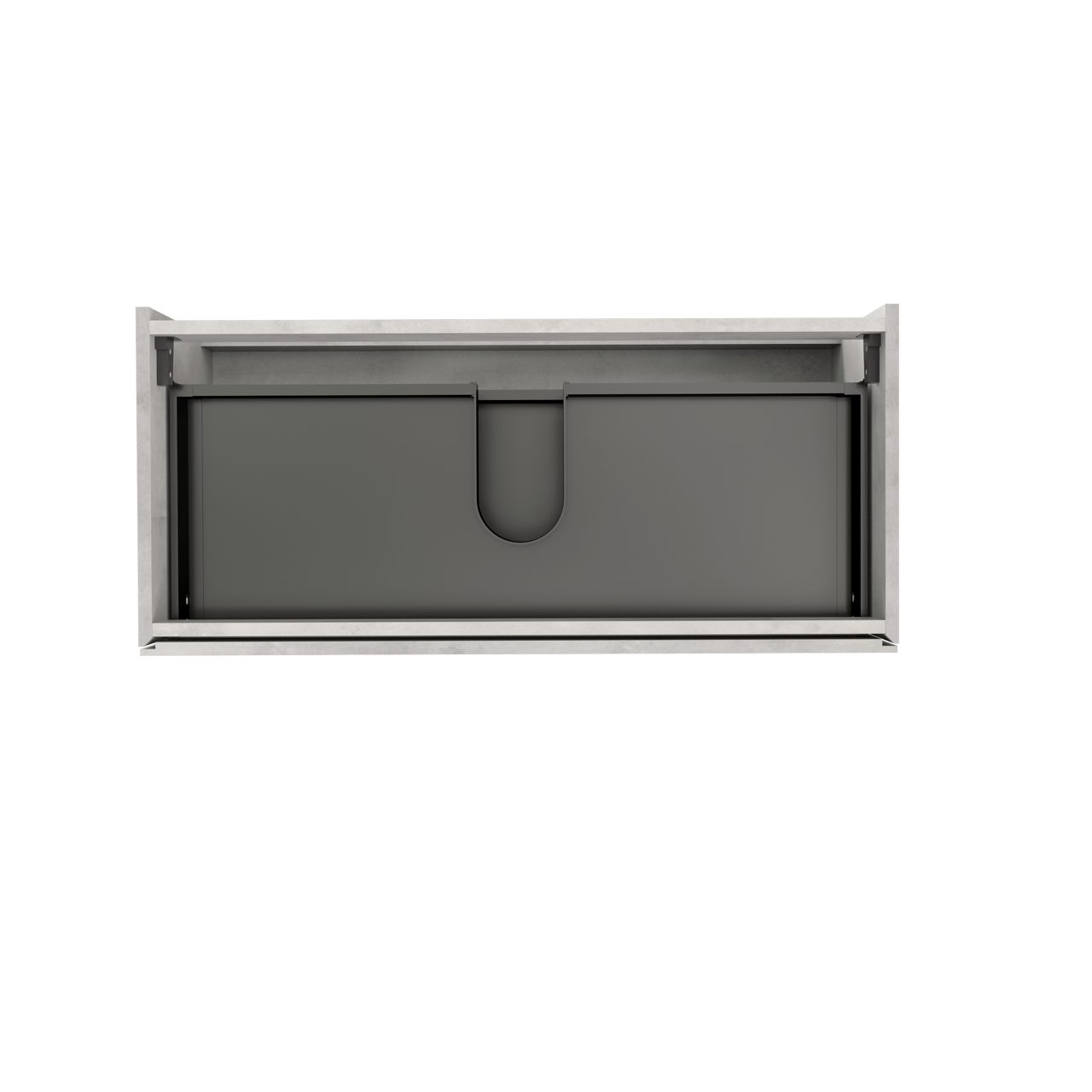 Storke Edge meuble sous-lavabo suspendu 100 x 46 cm béton gris argent 2 tiroirs