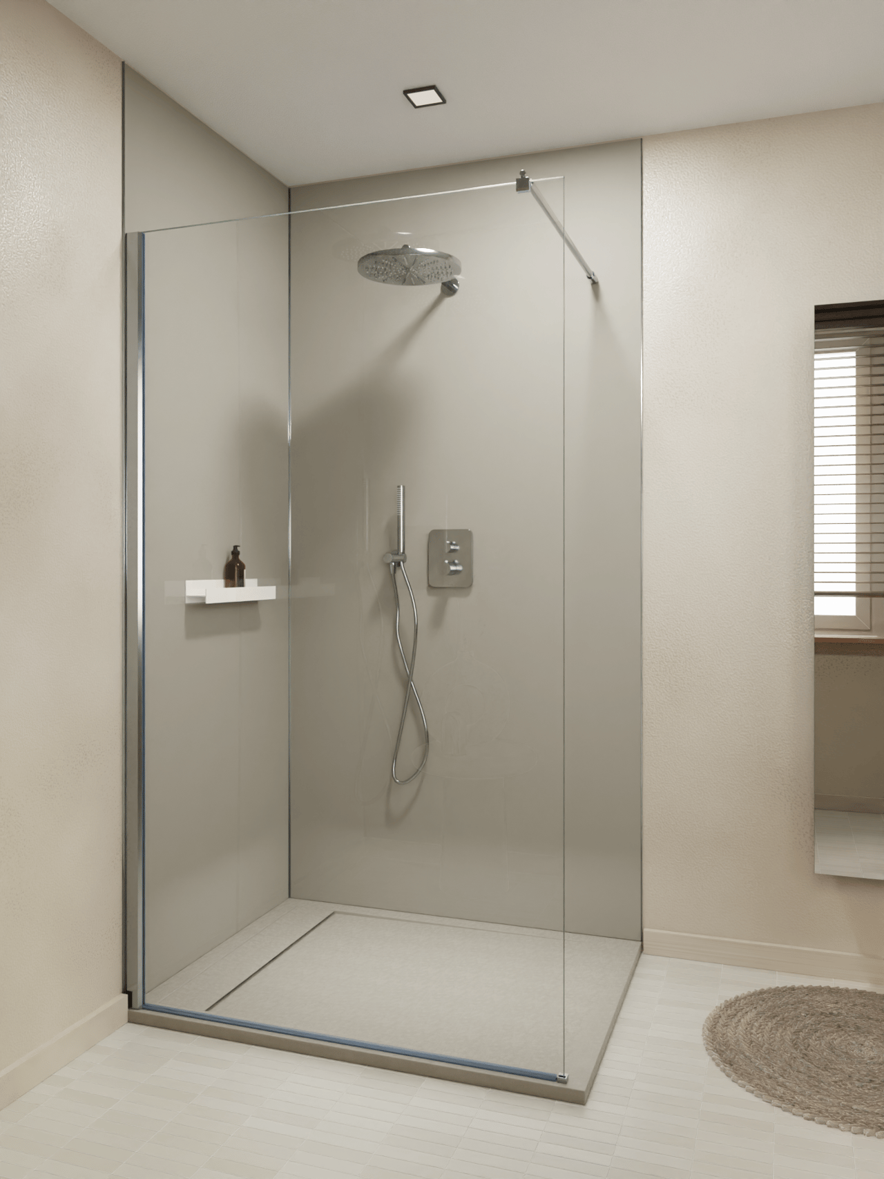 Luca Varess Dandy Duschwanne: 120 x 90 cm, Marmorkomposit, seidengraue Steinstruktur, matt