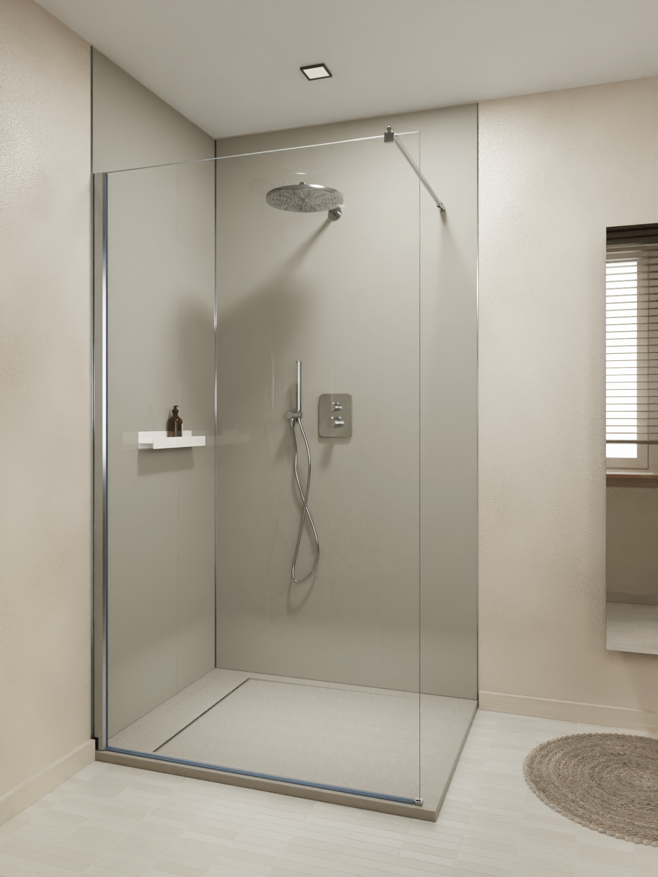 Luca Varess Dandy receveur de douche 120 x 80 cm marbre composite Soie grise mat structure rock