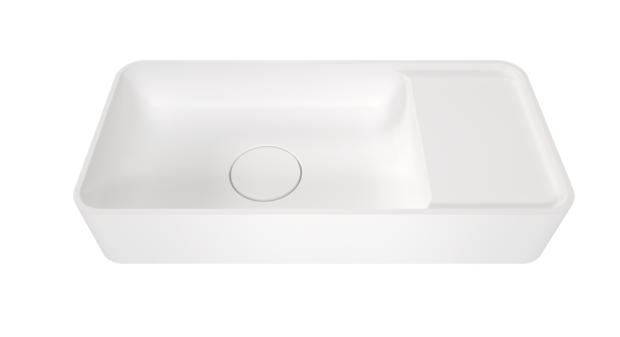 Balmani Fara zwevend toiletmeubel 45 x 22 cm amerikaans notenhout met Fara wastafel in matte Solid Surface