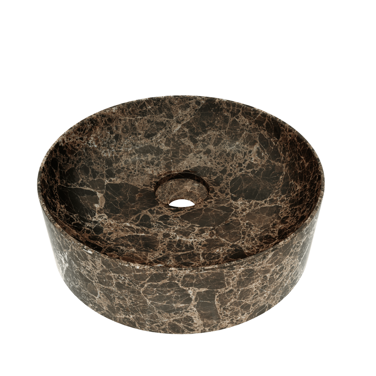Balmani Fato vasque à poser marbre Dark Emperador rond Ø 37,5 cm