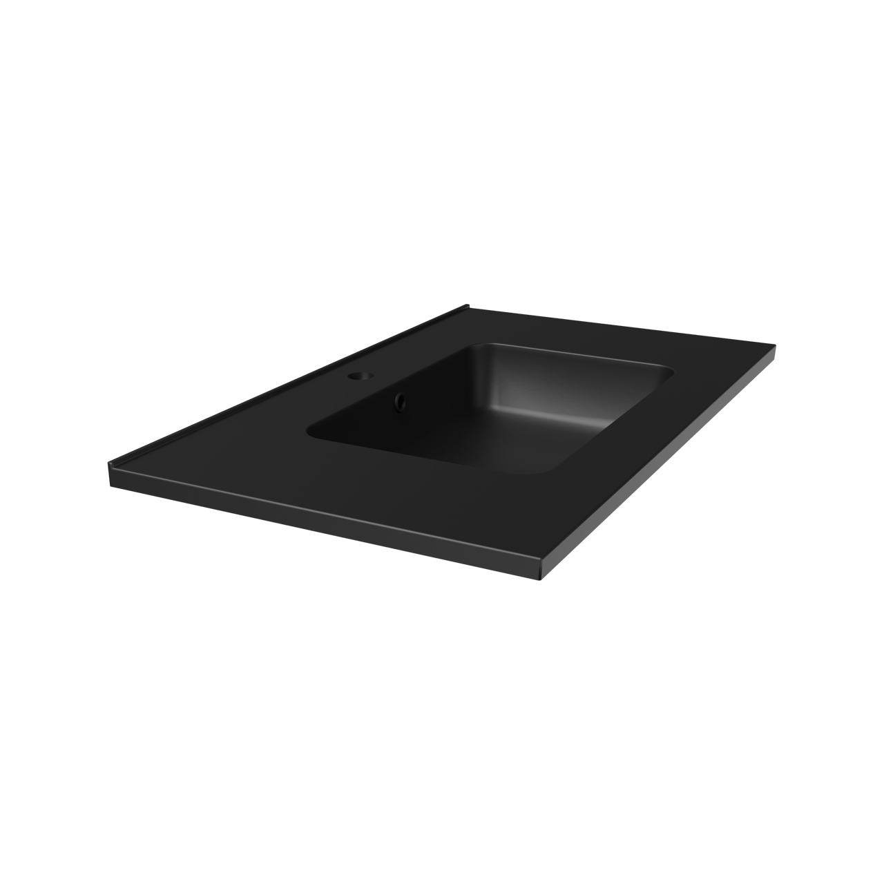 Linie Vano plan simple marbre composite Noir Mat 80 x 46 cm