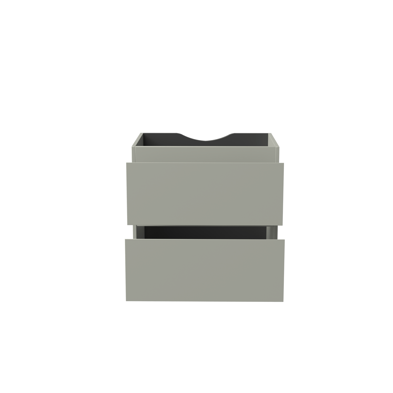 Linie Lado hängender Waschbeckenunterschrank: 60 x 46 cm, Greige, 2 Schubladen