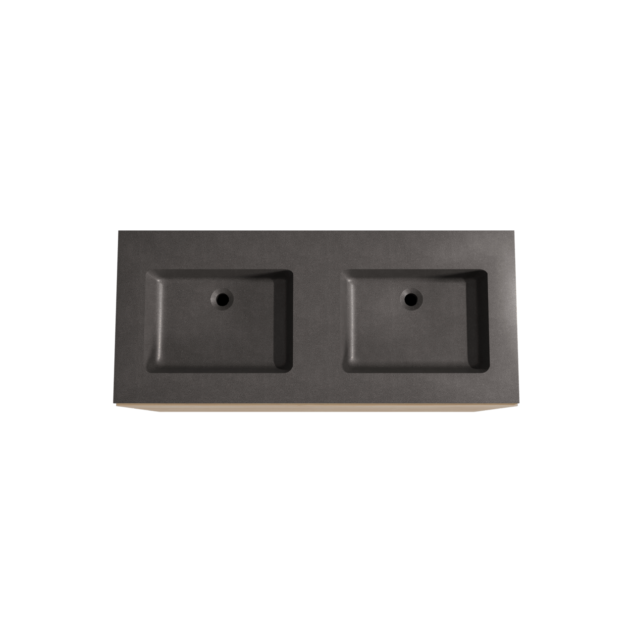 Storke Edge freistehendes Möbelstück Set: 120 x 52 cm, Rohe Eiche, mit Scuro Doppelwaschtisch, Quarz Schwarz matt