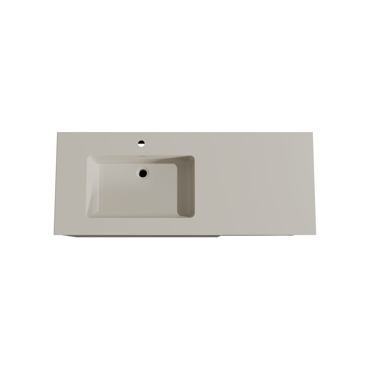 Storke Edge hängendes Möbelstück Set: 130 x 52 cm, Nussbaum, mit Diva Waschtisch links, Top Solid Seidengrau