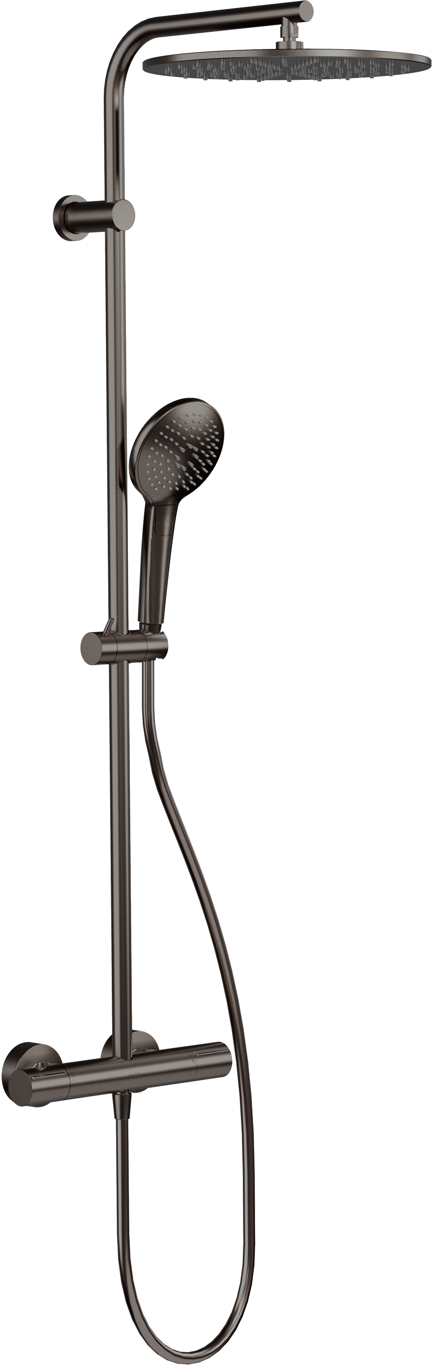 Blaufoss Round 300 Duschsystem: Brushed GunMetal