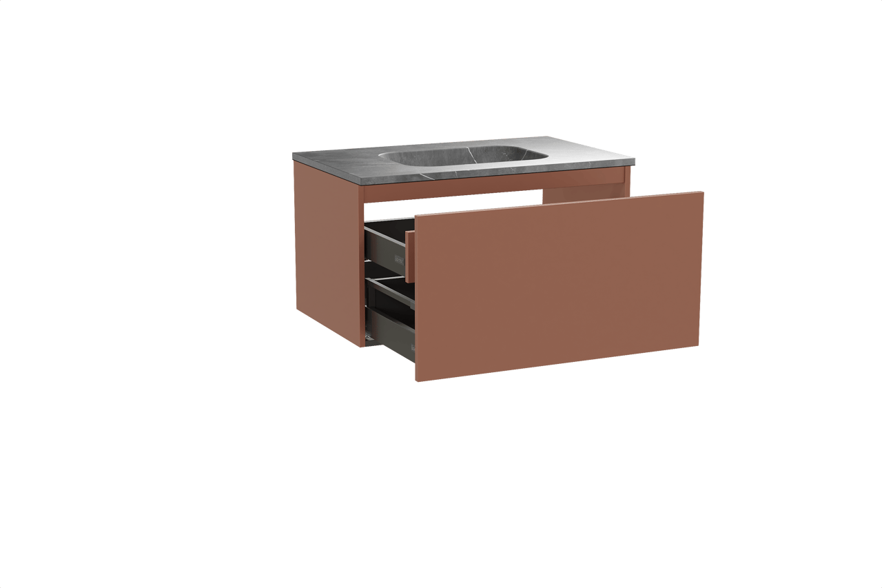 Balmani Sfera meuble salle de bains suspendu 90 x 55 cm cotto avec Tablo Arcato plan simple en marbre pietra grey