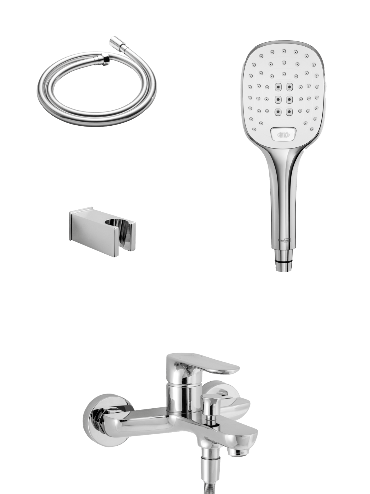 Blaufoss Bogota robinet baignoire mitigeur montage mural extérieur chrome brillant