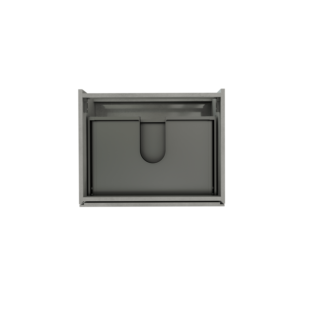 Storke Edge zwevende wastafelonderkast 65 x 52 cm beton donkergrijs 2 lades