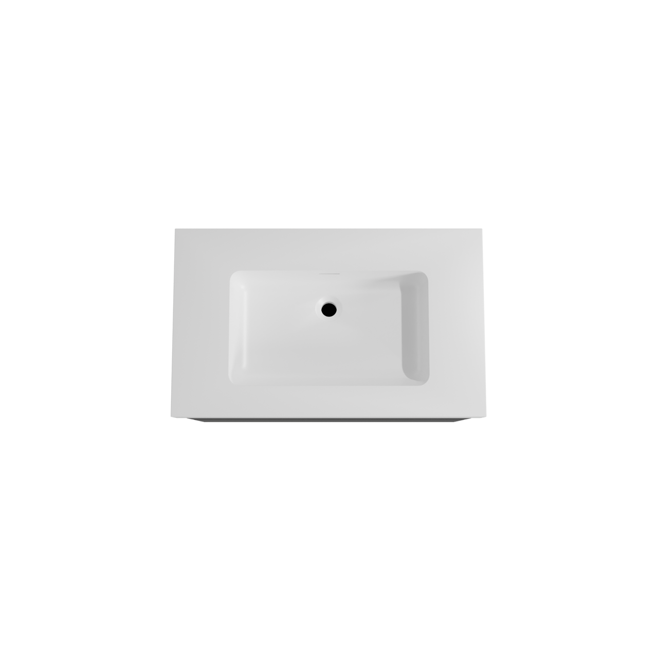 Storke Edge zwevend badmeubel 85 x 52 cm mat zwart met Mata High enkele wastafel in solid surface mat wit