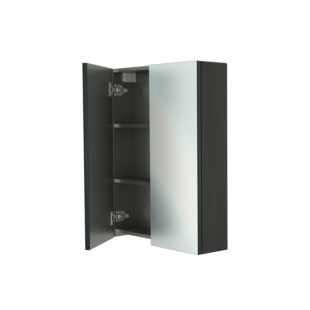 Linie Montro Spiegelschrank Bad: 60 x 75 cm, Schwarz Matt