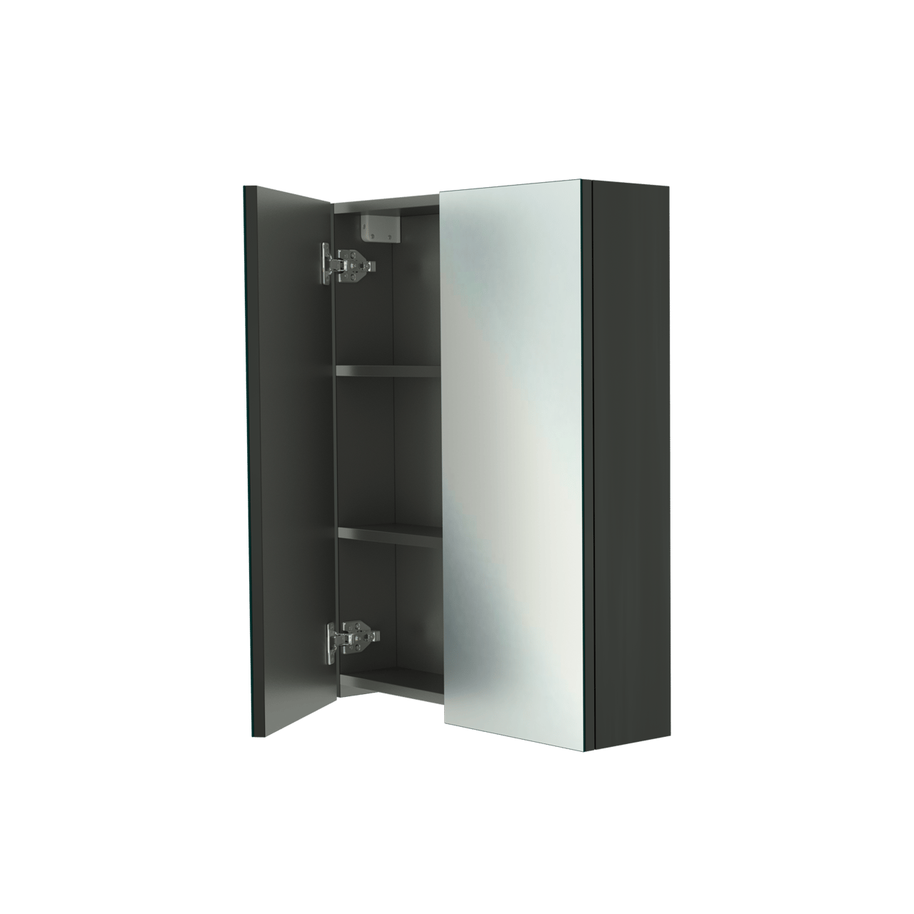 Linie Montro Spiegelschrank Bad: 60 x 75 cm, Schwarz Matt