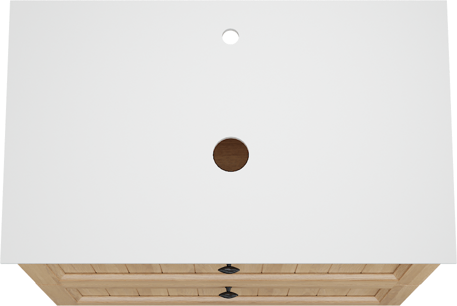 Balmani Lemon meuble salle de bains à poser 90 x 55 cm, placage chêne naturel avec Facetta tablette simple en blanc mat