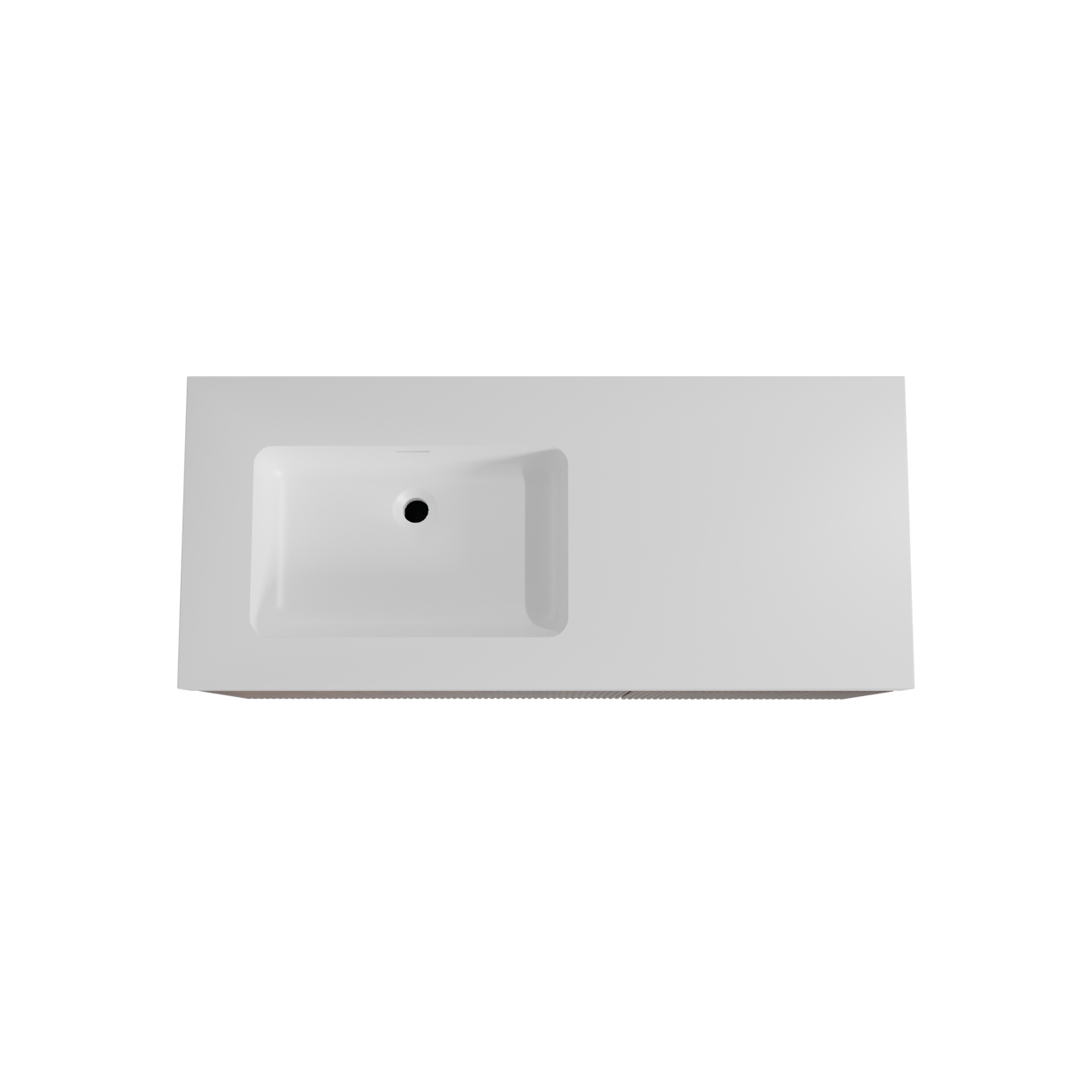 Storke Ribs zwevend badmeubel 120 x 52 cm notenhout met Mata High asymmetrisch linkse wastafel in solid surface mat wit, Verticale symmetrische rechte ribbel