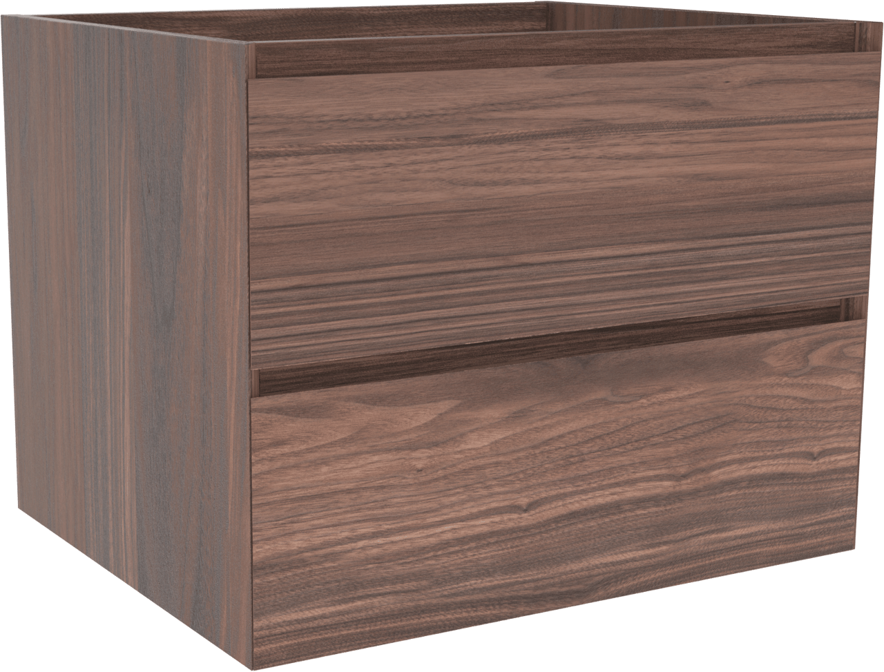 Balmani Mitra meuble sous-lavabo suspendu 67,5 x 55 cm placage noyer 2 tiroirs