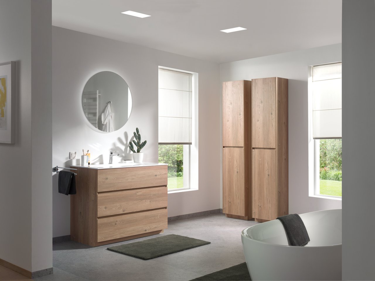 Storke Edge meuble sous-vasque a poser 105 x 52 cm chêne brut 3 tiroirs