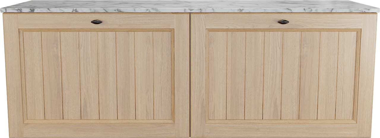 Balmani Lemon meuble salle de bains suspendu 150 x 55 cm, placage chêne naturel avec Stretto tablette simple ou double en carrara