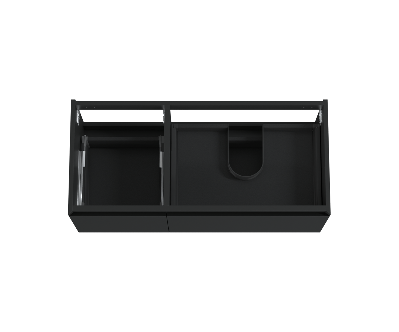 Balmani Idra meuble sous-lavabo suspendu 120 x 55 cm asymétrique droite noir mat 4 tiroirs