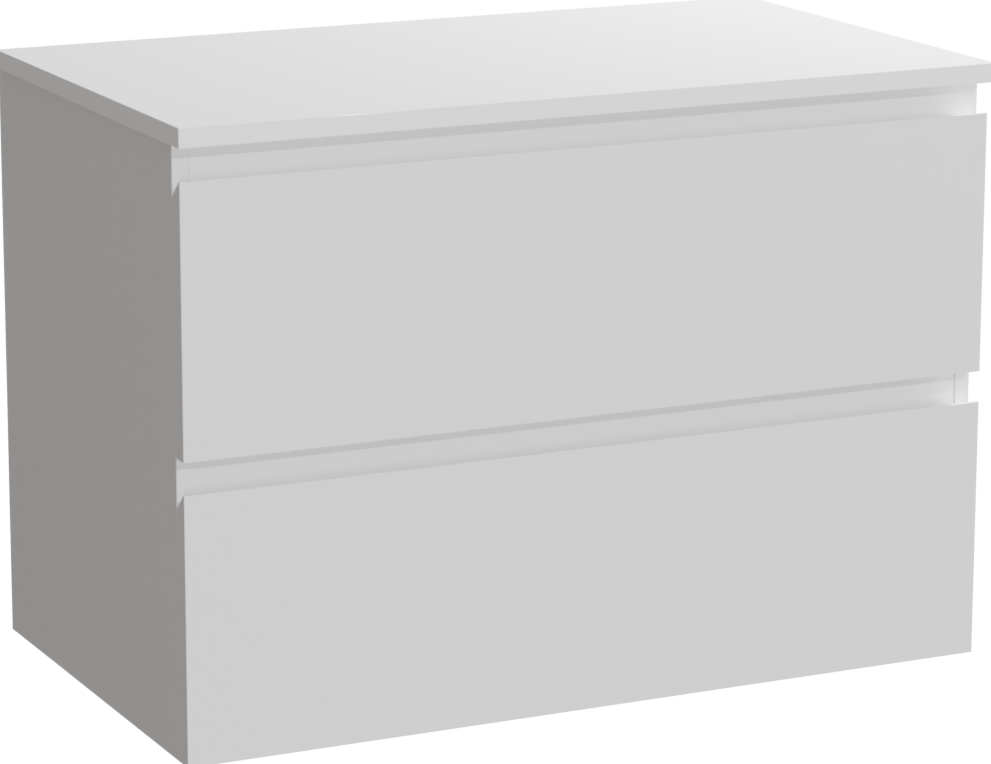 Linie Lado meuble salle de bains suspendu 80 x 46 cm blanc brillant avec Lado tablette simple en marbre composite blanc mat