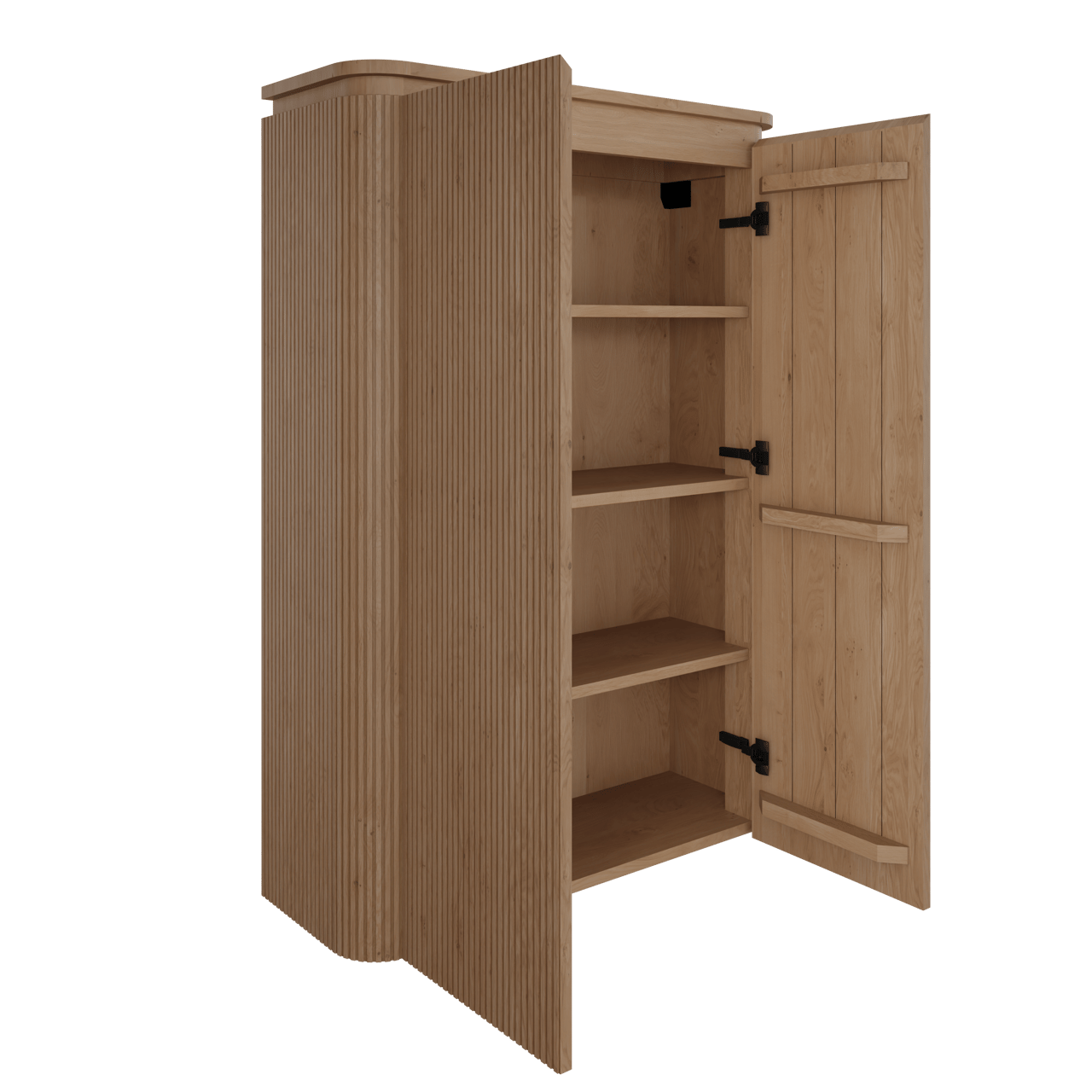 Balmani Moon Badhochschrank: Hängend, Eiche natur, 90 x 32 x 130 cm