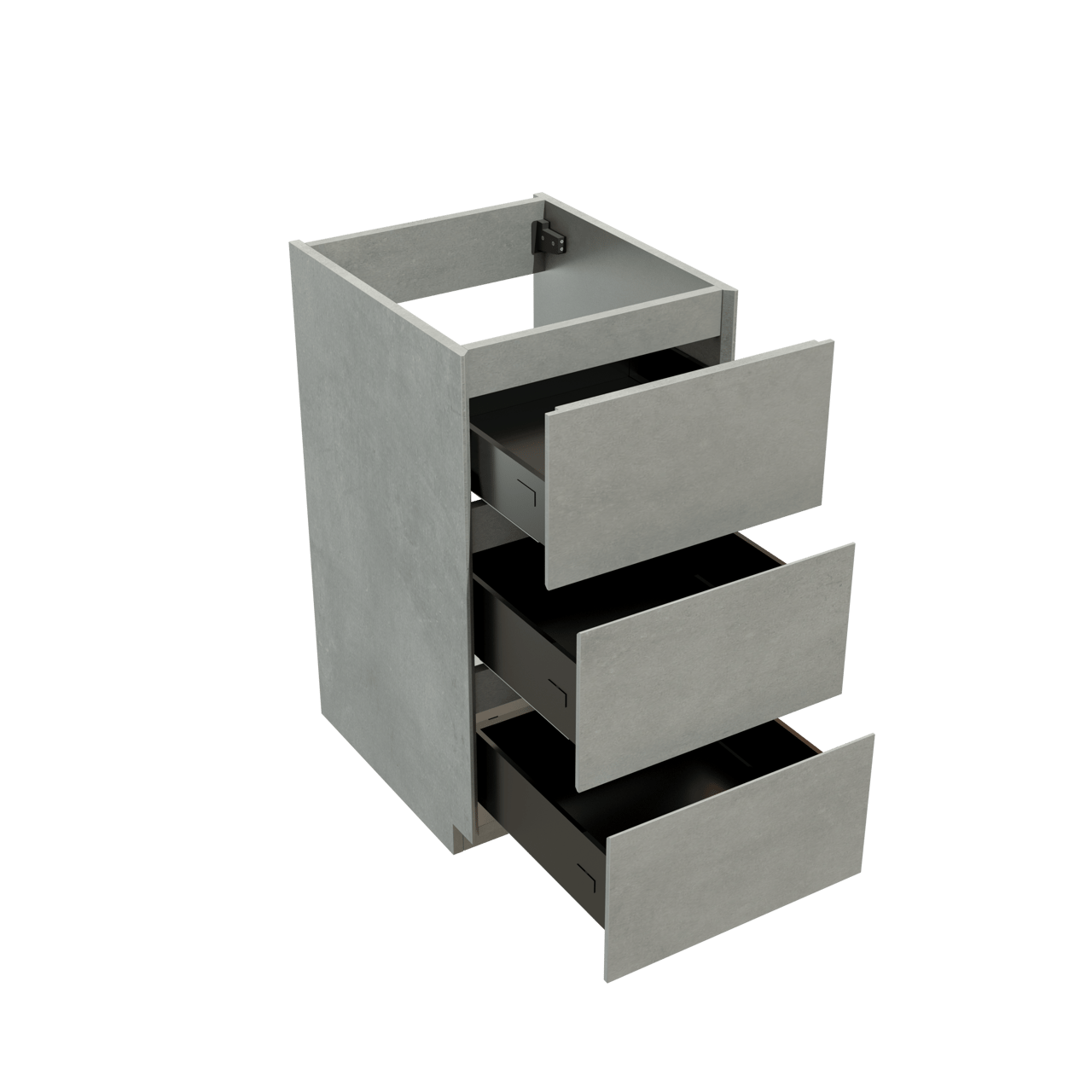 Storke Edge meuble sous-vasque a poser 45 x 52 cm béton gris foncé 3 tiroirs