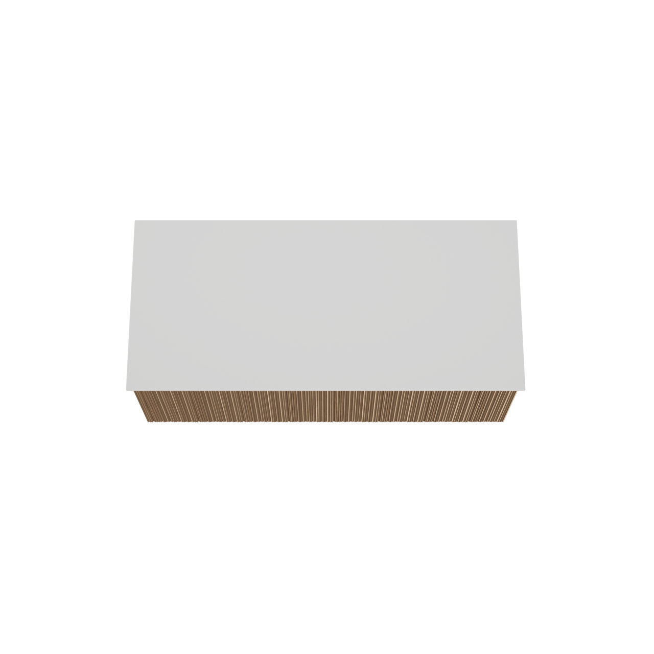 Balmani Forma meuble salle de bains suspendu 120 x 55 cm chêne naturel avec Stretto tablette simple ou double en solid surface blanc mat, Nervure circulaire asymétrique verticale